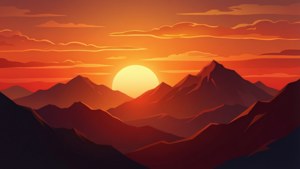 Mountain Sunset Silhouette