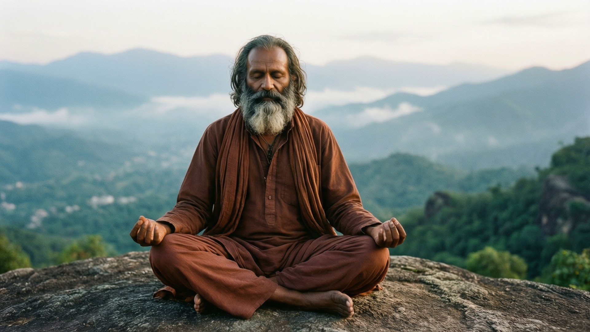 Mountain Top Meditation by Wallpapers.art Studio