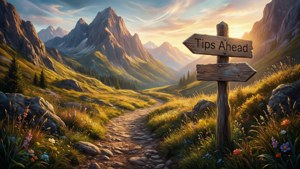 Mountain Trail Tips Sign