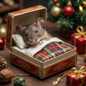 Mouse in Matchbox Bed