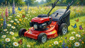 Mower in Wildflowers