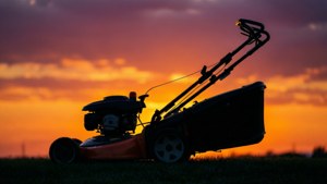 Mower Silhouette Sunset