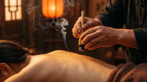 Moxibustion Therapy in Action