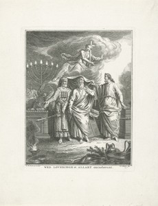 Mozes, Aäron en Christus symboliseren het Oude en Nieuwe Testament