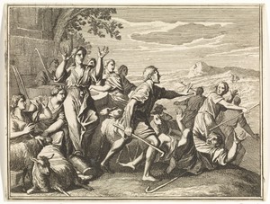 Mozes en de dochters van Reüel bij de put