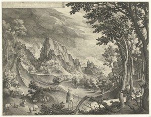 Mozes wordt aangesproken door God op de berg Horeb
