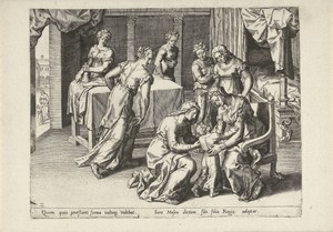Mozes wordt geadopteerd door de dochter van de farao