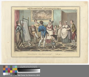 Mr. B Promoted to Lieut. & first putting on His Uniform - Plate 7