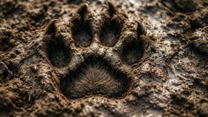 Muddy Bear Paw Print