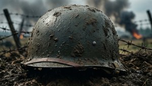 Muddy Steel Helmet