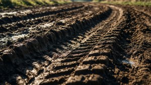 Muddy Track Close-Up