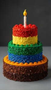 Multi-Tier Lego Birthday Cake