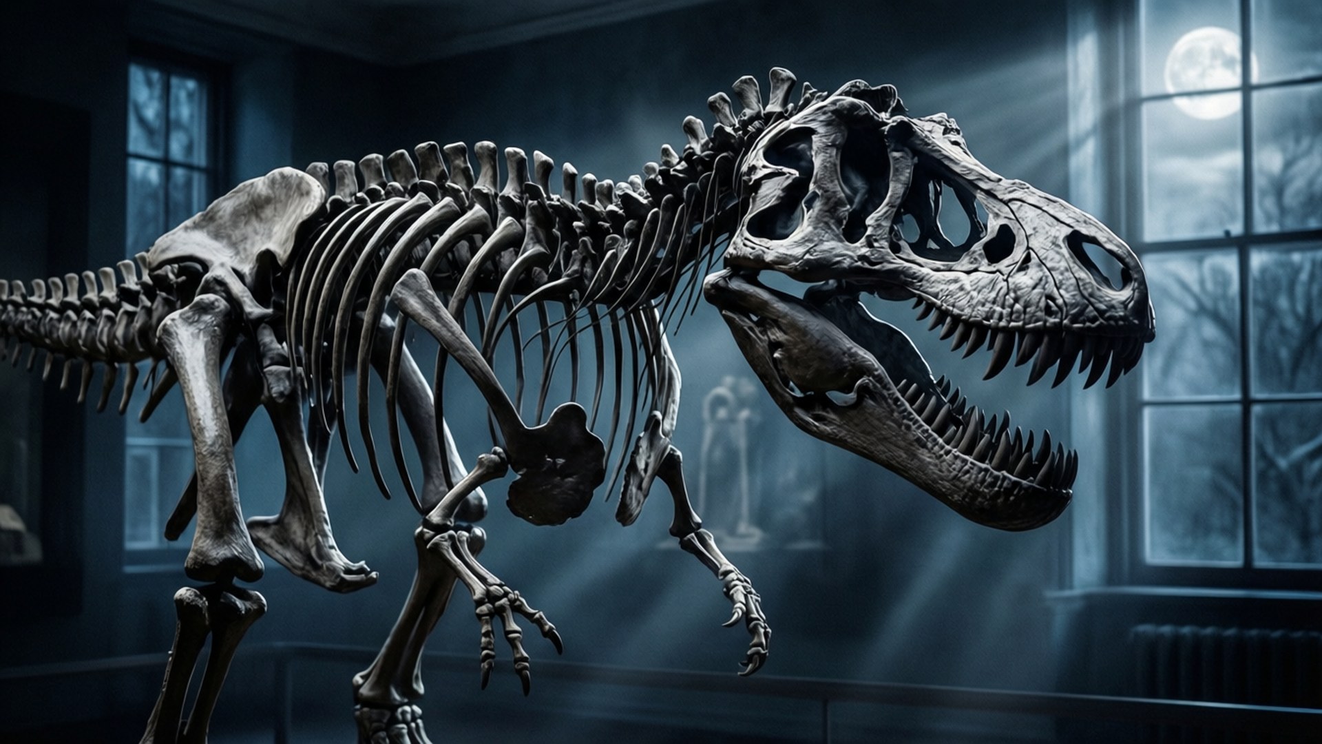 Museum T Rex Skeleton by Wallpapers.art Studio