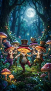 Mushroom Dance at Night