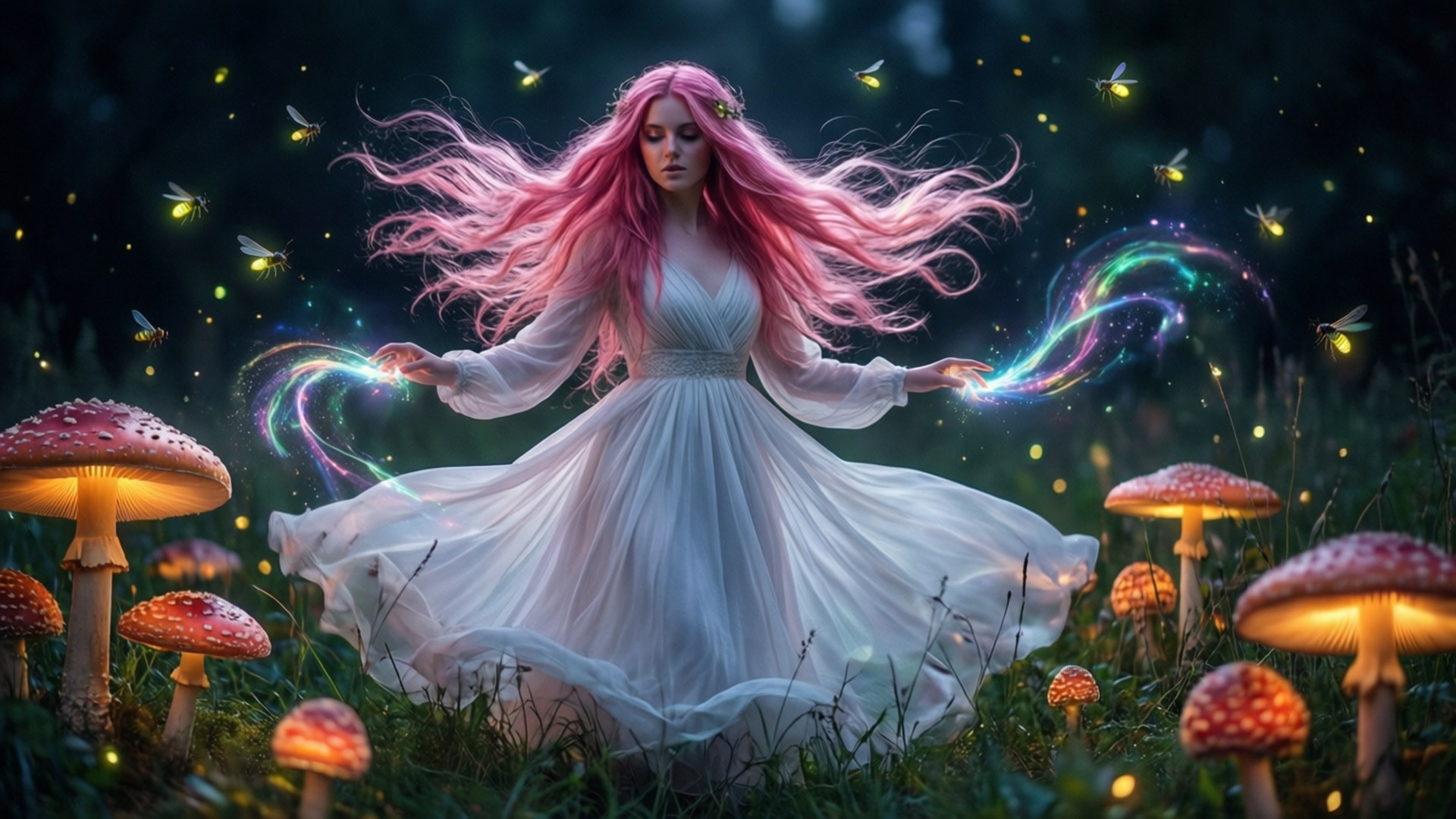 Mushroom Field Mystic by Wallpapers.art Studio