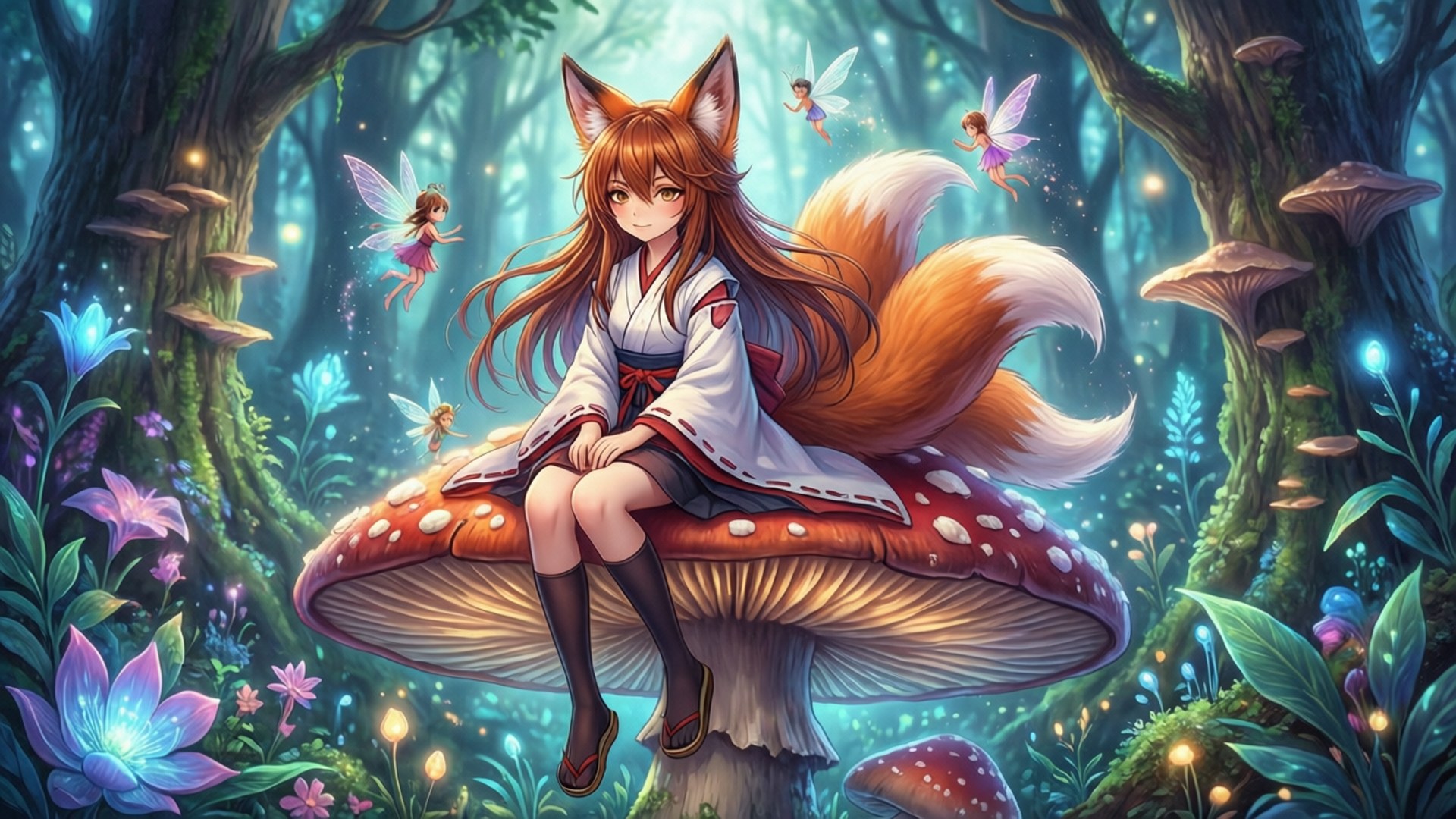 Mushroom Forest Dream by Wallpapers.art Studio