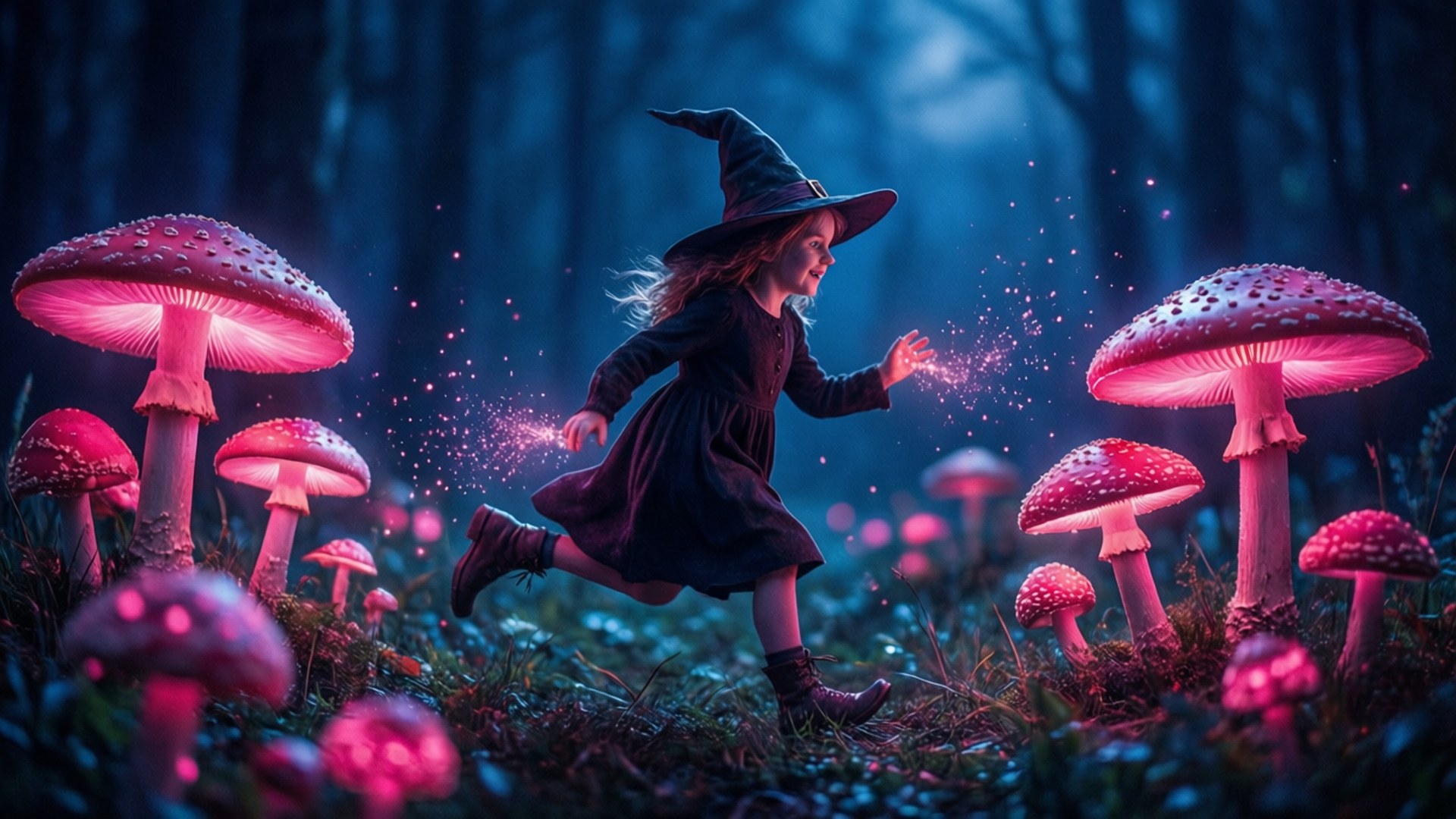 Mushroom Glow by Wallpapers.art Studio