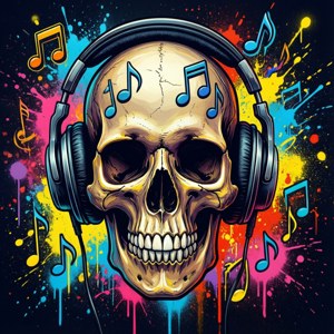 Music Skull Graffiti