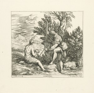 Musicerend gezelschap in de buitenlucht