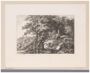 Musicerend trio in een arcadisch landschap