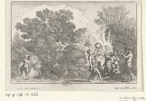 Musicerende en dansende saters en nimfen
