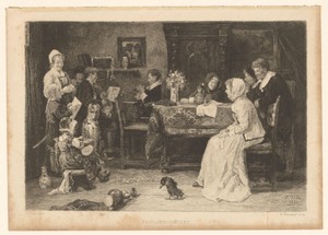 Musicerende familie in de woonkamer