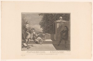Musicerende vrouw met pierrotfiguren
