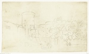 Muur van een burcht met torens