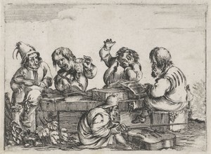 Muziekmakende kleine mensen (karikaturen)