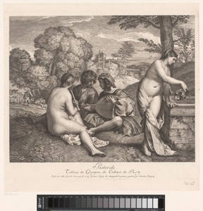 Muzikanten in een landschap