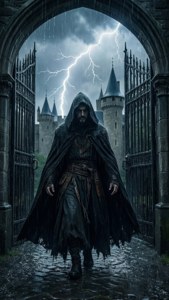 Mysterious Figure at Castle