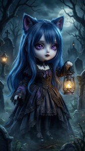 Mystical Cat Girl Night