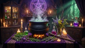 Mystical Cauldron Altar