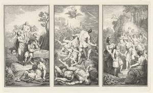Mythologische en allegorische voorstellingen op de inspiratie van de toneelschrijver Paul Scarron