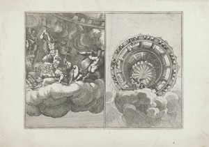 Mythologische figuren tussen wolken
