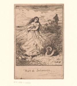 Mythologische scène met vrouw en slang