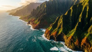 Na Pali Golden Aerial