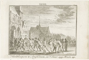 Naaktlopers op de Dam te Amsterdam, 1535