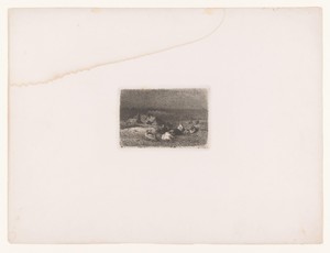 Nachtelijk landschap met een herder met koeien