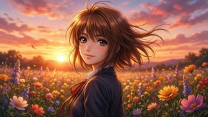 Nagisa in Sunlit Meadow