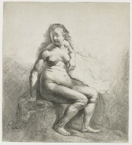 Naked woman on a mound