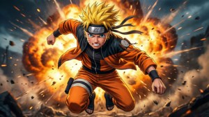 Naruto Running With Fireball