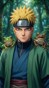 Naruto with Frogs