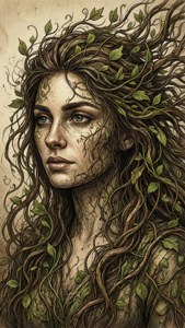 Nature Goddess Doodle Portrait