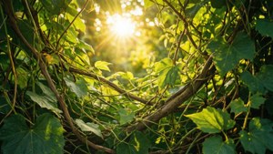 Nature Sun with Leaves