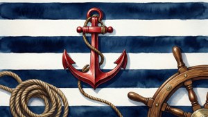 Nautical Striped Anchor