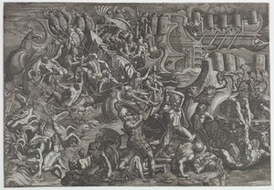 Naval Battle Between Greeks and Trojans