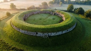 Navan Fort Aerial Misty Morning