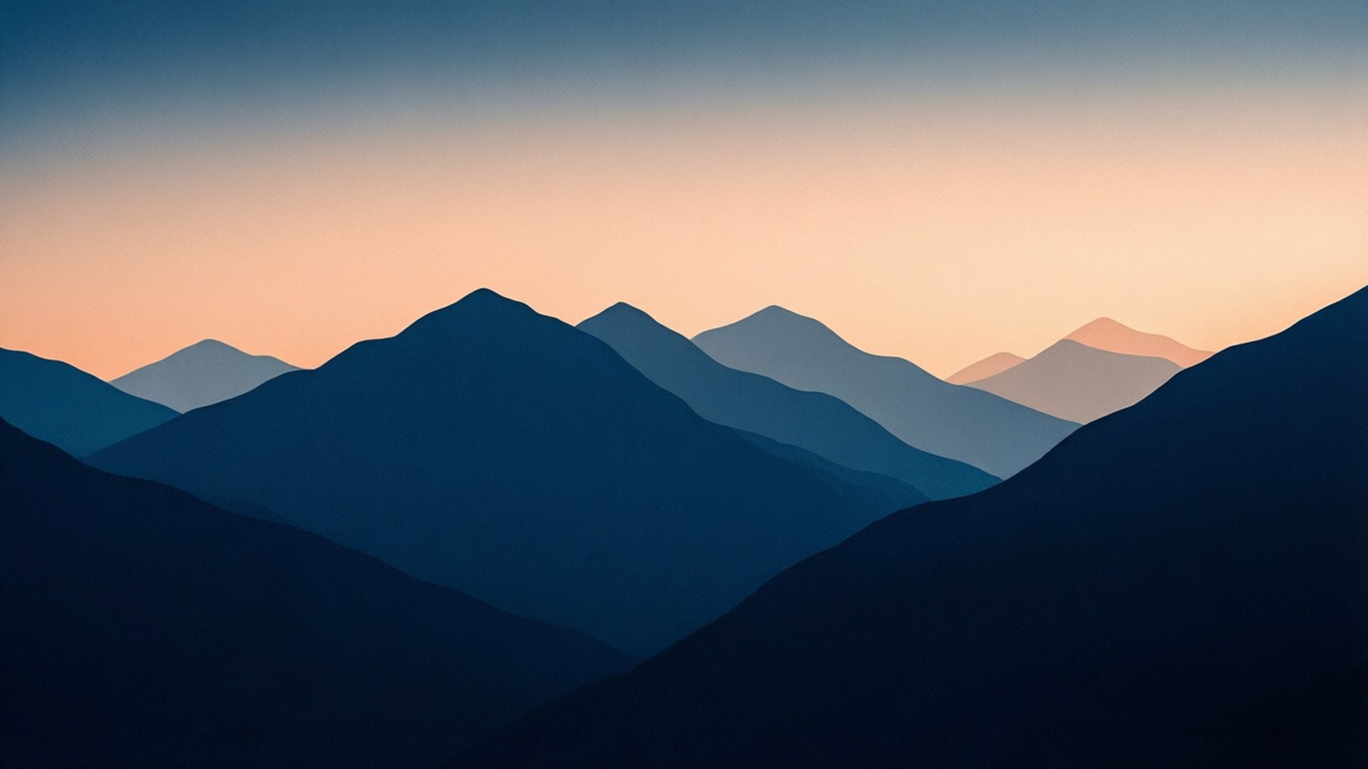 Navy Peach Mountain Slopes by Wallpapers.art Studio