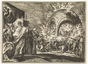 Nebukadnezar ziet vier personen in de vurige oven